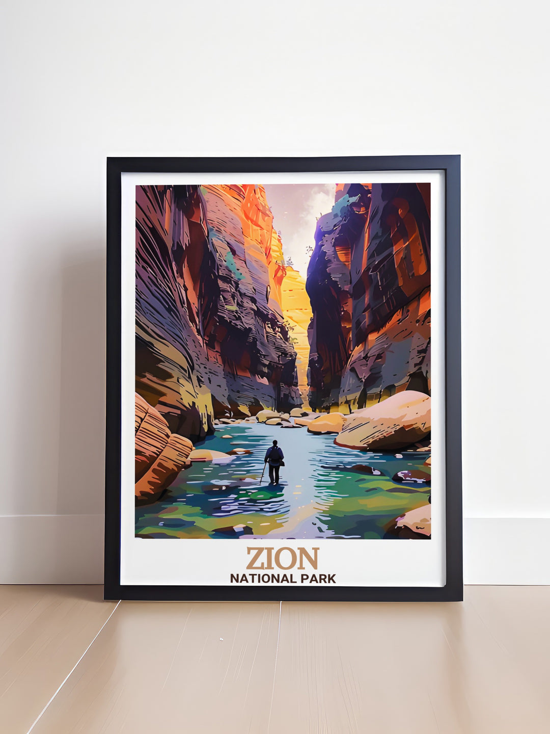 Angels Landing modern decor print showcasing iconic rock formations and breathtaking landscapes perfect for adding a sophisticated and stylish element to your home decor ideal for any room