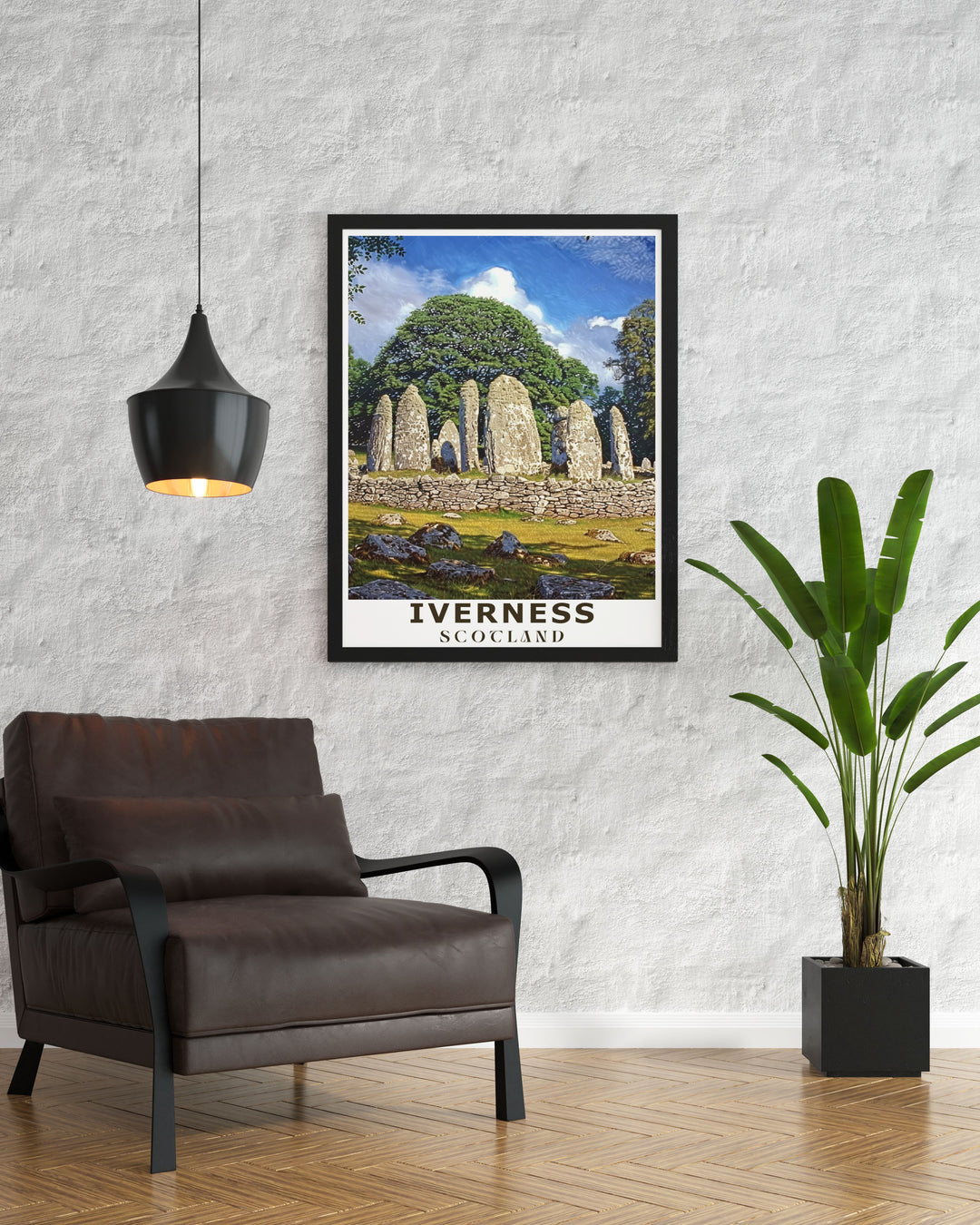 Vintage poster showcasing Inverness and its vibrant community, historical landmarks, and picturesque scenery, perfect for any travel enthusiast.