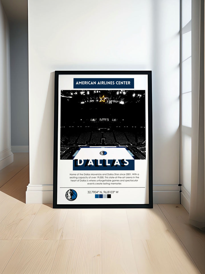 Discover our stunning Travel Poster collection featuring the American Airlines Center. Perfect for sports enthusiasts and ideal Gifts for Dad including NHL Posters NFL Posters MLB Posters and NBA Posters. Enhance your home decor with our vibrant and detailed prints.