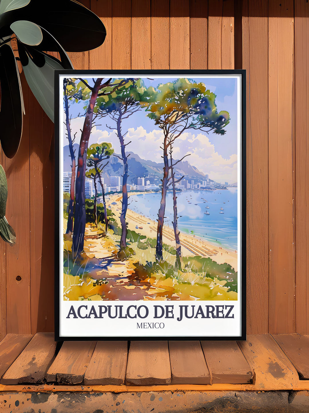 mmerse yourself in the vibrant nightlife and scenic beauty of Playa Condesa with this travel poster, showcasing one of Acapulco de Juárezs most famous beaches.