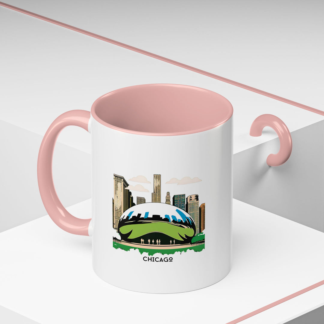 Bring a piece of the Windy City to your home with this Chicago Illinois mug. Featuring bold skyline artwork on durable ceramic, it is dishwasher and microwave safe, perfect for personal use or as a travel souvenir.