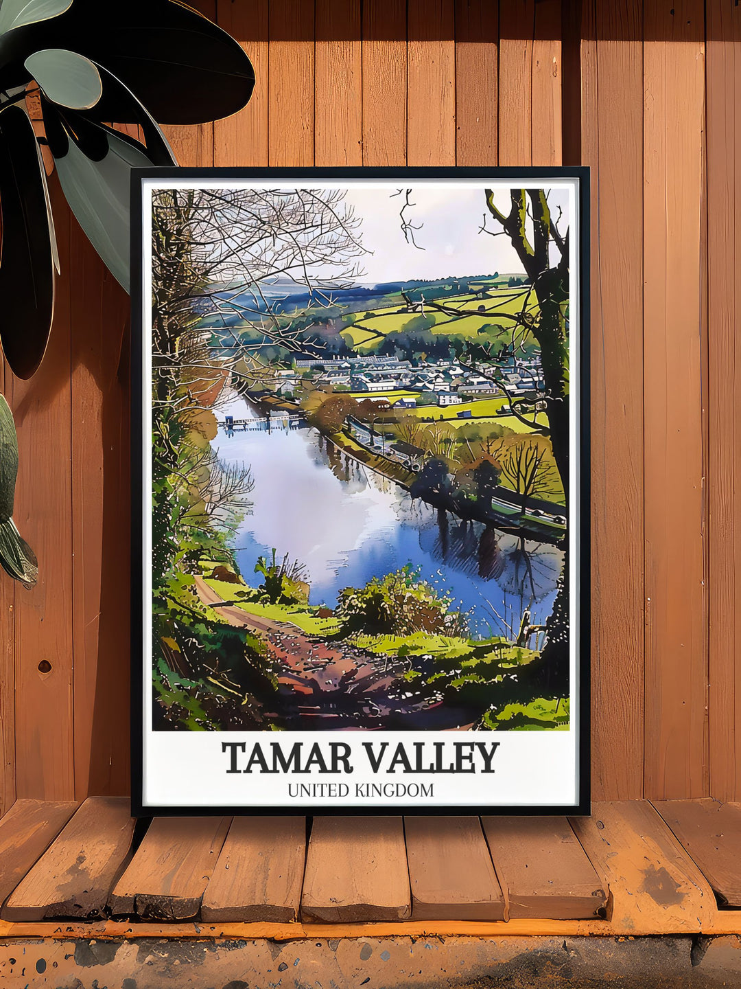 Elevate your interior decor with the Tavistock Canal River Tamar framed print. This Tamar Valley poster is a beautiful addition to any room showcasing the iconic canal and river in vibrant colors and intricate detail.