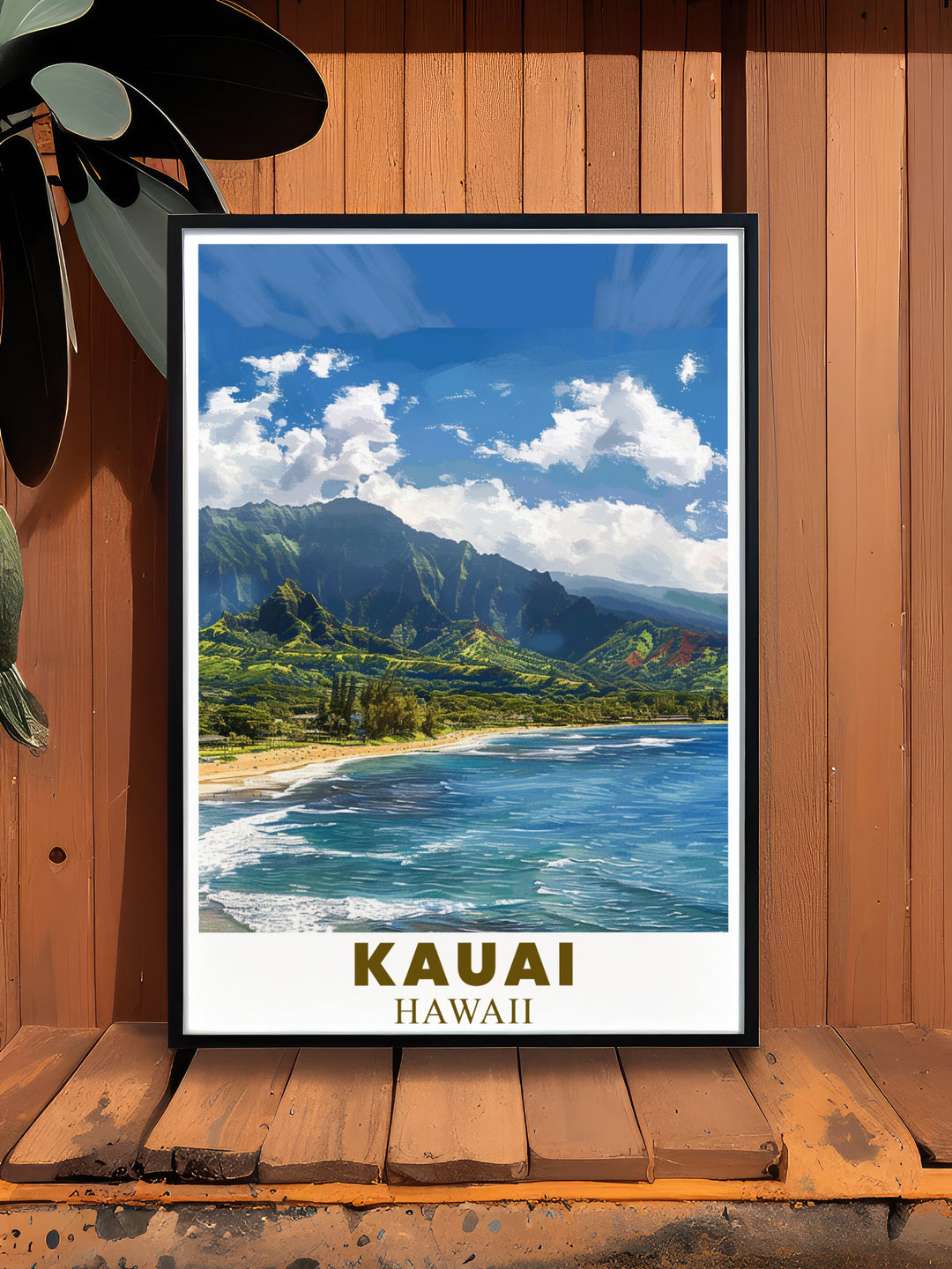 This Kauai canvas art celebrates the scenic beauty of Hanalei Bay. With its fine line detail and vibrant colors, this print is perfect for coastal home decor or as a gift for someone who cherishes Hawaiis serene landscapes.