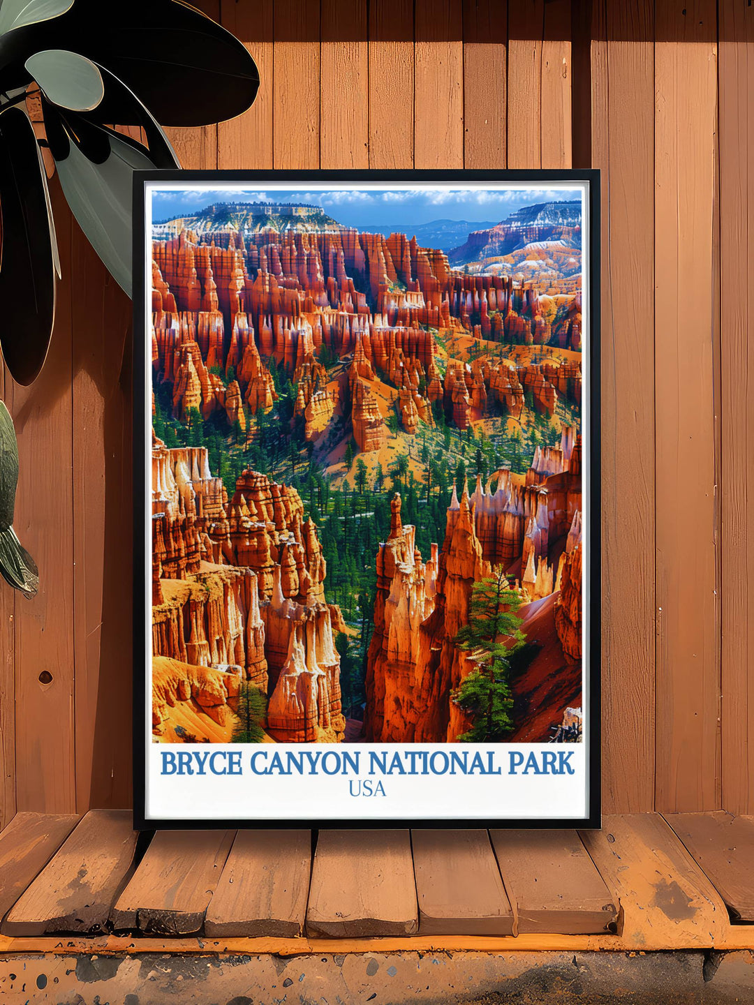 Bryce Canyon poster capturing the majestic landscapes of Bryce Amphitheater. A perfect piece for your home or office. This digital download allows you to print at home and enjoy the breathtaking scenery of Bryce Canyon immediately