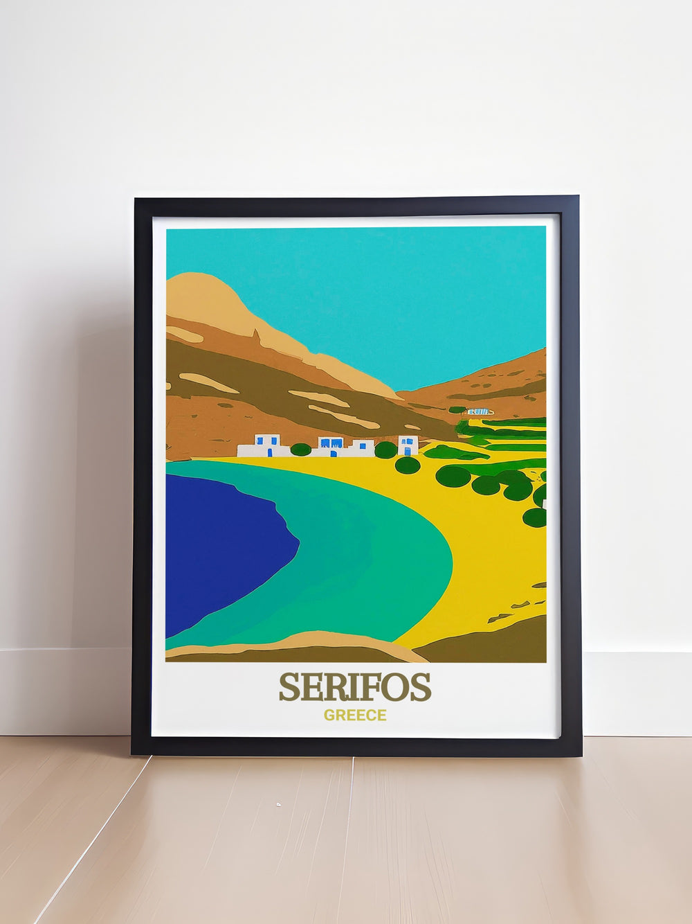 This Greece Island Print captures the untouched beauty of Psili Ammos Beach on Serifos. The scene is perfect for bringing the essence of Greek island life into your home, making it a standout addition to your decor.