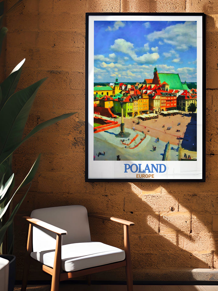 Travel Poster Print featuring Zakopane and Warsaw Old Town Cityscape perfect for art enthusiasts and travelers looking for unique and personalized gifts adds a touch of elegance to any living space with beautiful wall art