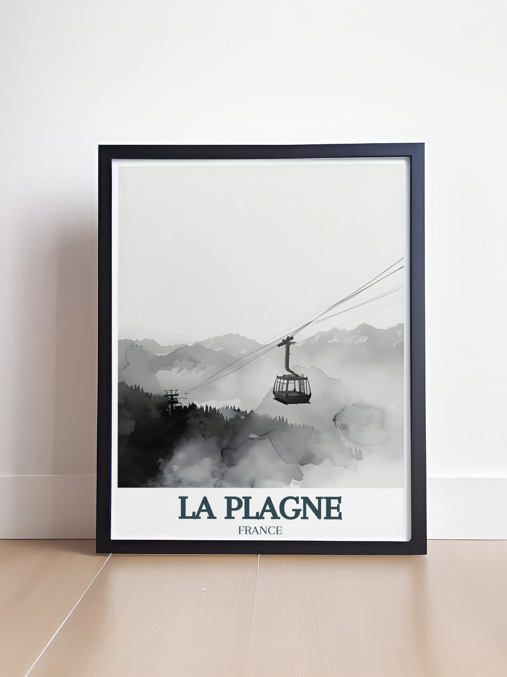 Belle Plagne Alps Wall Art highlights the beauty of La Plagne Ski Resort in France. This modern print is ideal for those who appreciate travel and skiing, adding elegance to any living room or office.