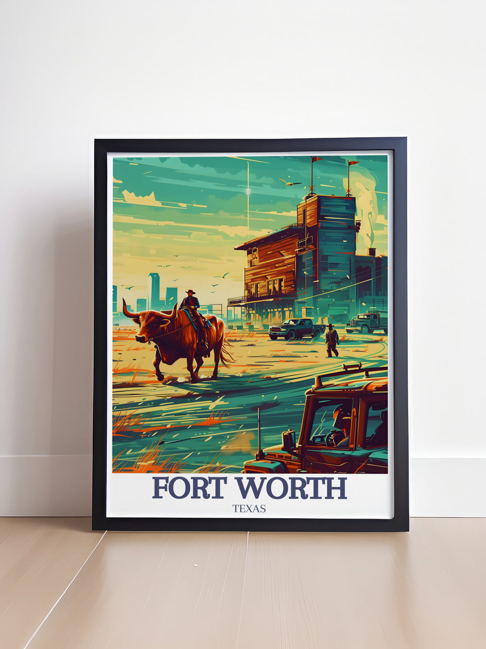 Showcase your love for Fort Worth with this detailed travel poster featuring the citys skyline and Sundance Square. A must have for anyone who has visited or lived in the area, it adds a touch of Texas charm to your home or office.