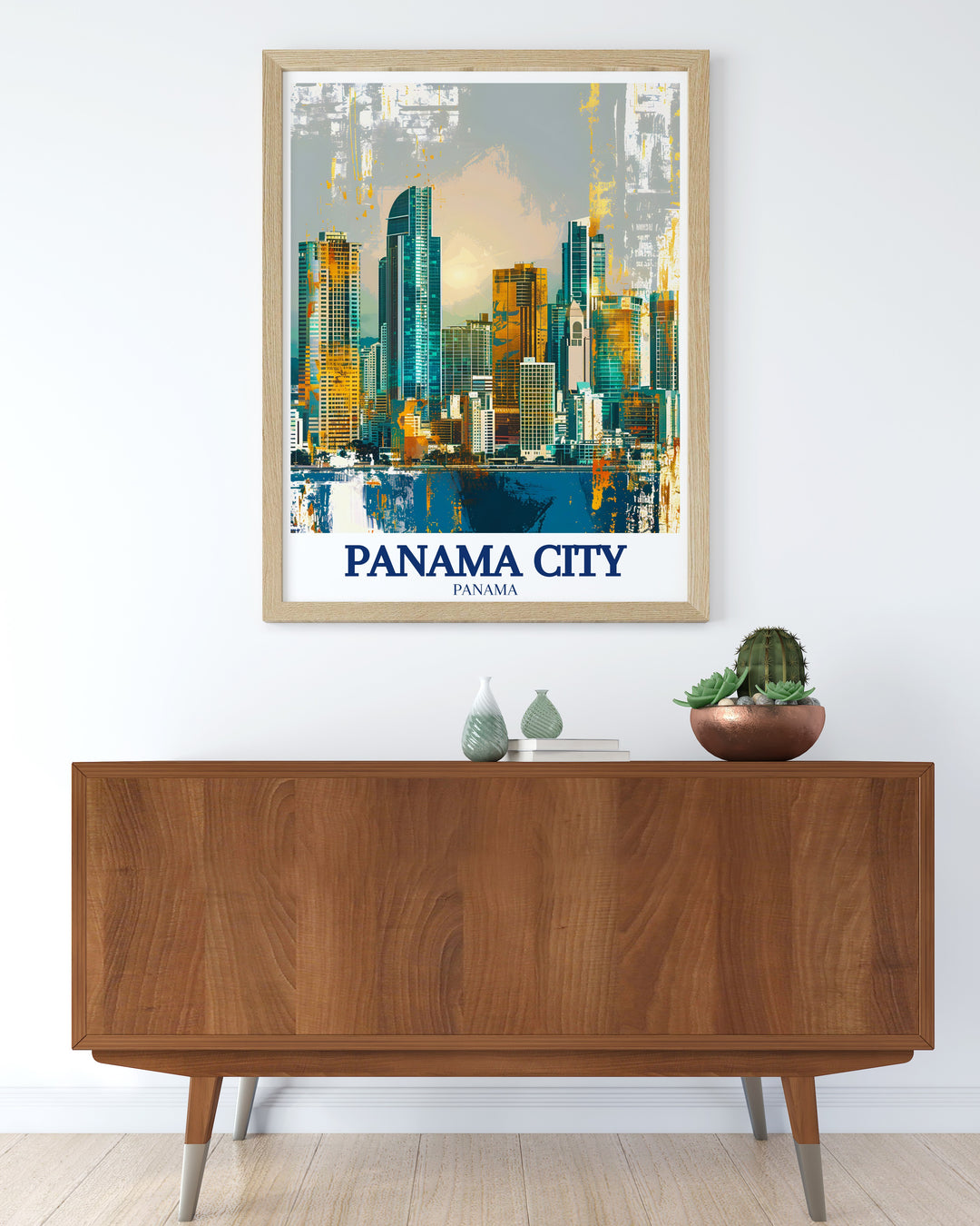 Stunning Panama Canal Panama City skyline wall art to elevate your living space and bring the charm of Florida to your home