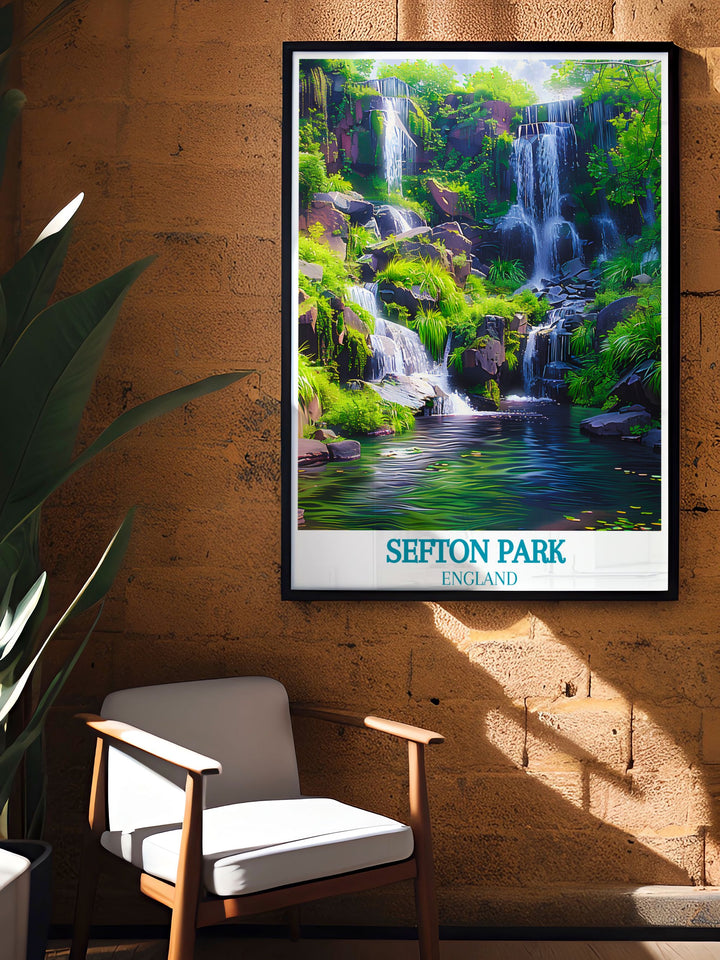 Bucket list prints featuring Liverpools landmarks and Fairy Glen. These retro travel posters are ideal for anyone who dreams of visiting these iconic destinations. Add a touch of adventure and fantasy to your home with this beautiful wall art.