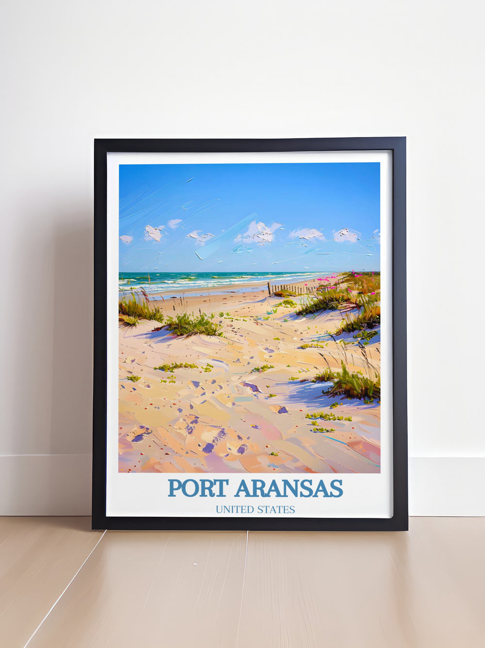 Experience the beauty of Mustang Island State Park with this detailed wall art. The artwork showcases the pristine beaches and rolling dunes, making it an ideal piece for any coastal decor.