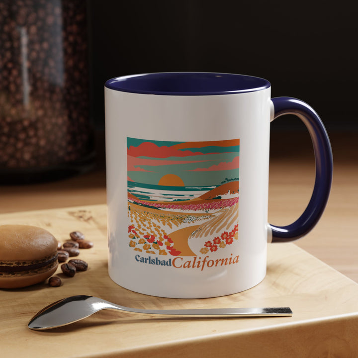 A beautifully designed Carlsbad California mug showcasing the charm of the city. Perfect for coffee or tea lovers, it features vibrant artwork inspired by Carlsbad’s coastal beauty. Durable and dishwasher-safe, it makes a meaningful gift or keepsake for travelers and collectors.