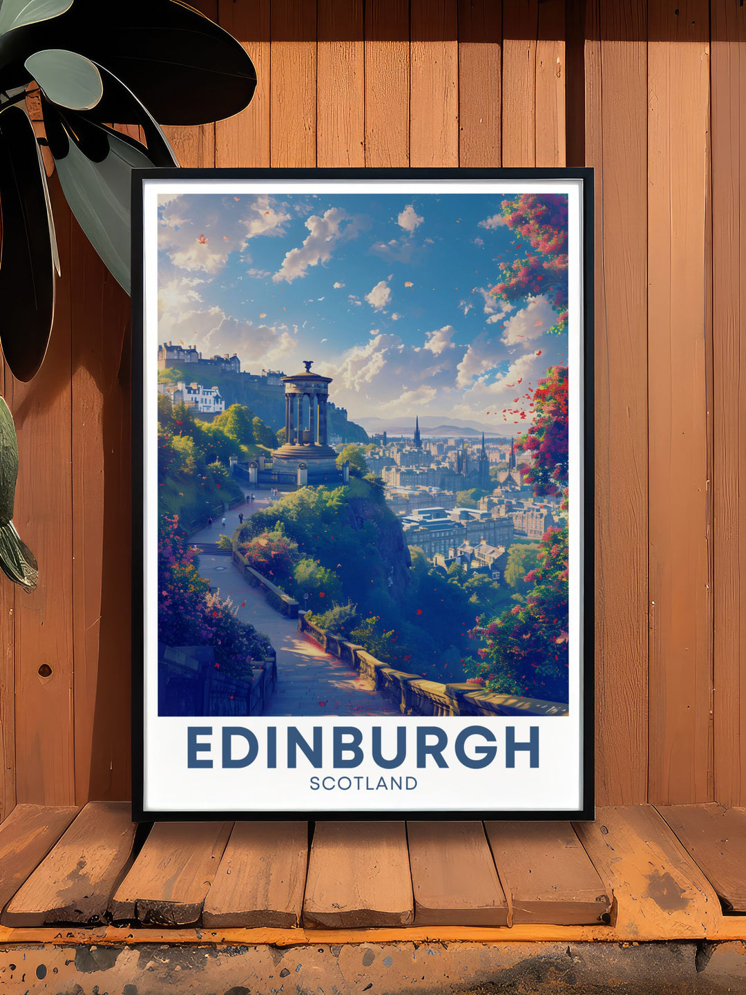 Canvas art depicting Calton Hill, offering a stunning view of Edinburghs landscape and cityscape, perfect for nature and history enthusiasts.