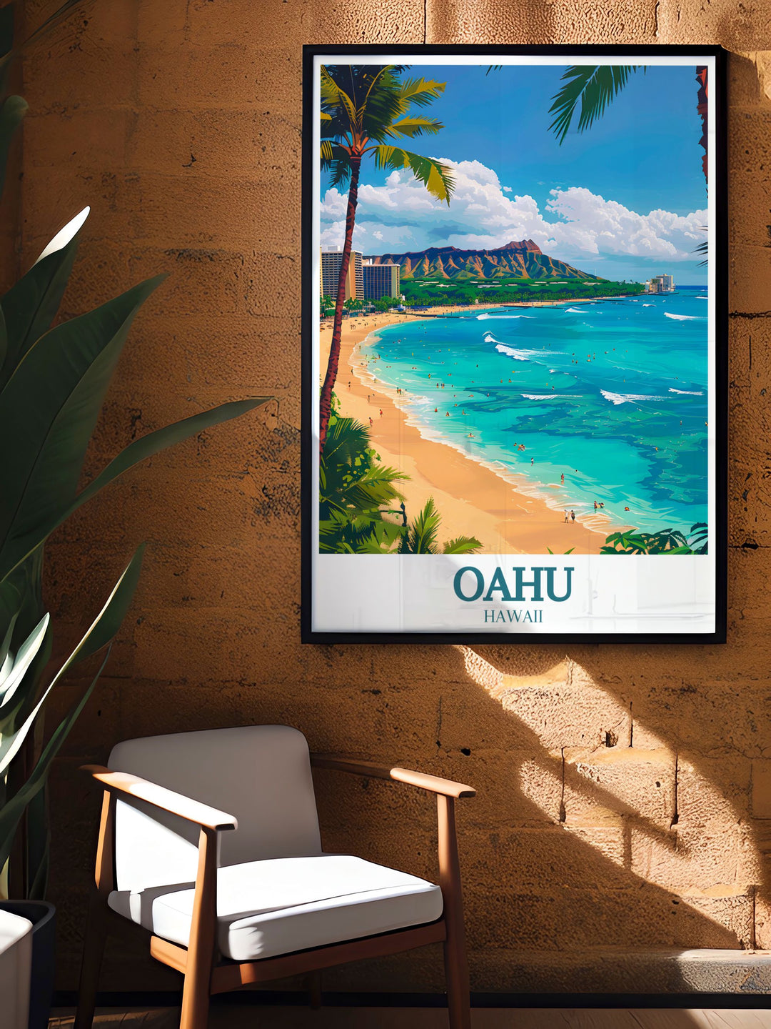 This Hawaii photography print of Waikiki Beach and Diamond Head Crater brings the island vibes into your home a beautiful piece of art for any room.
