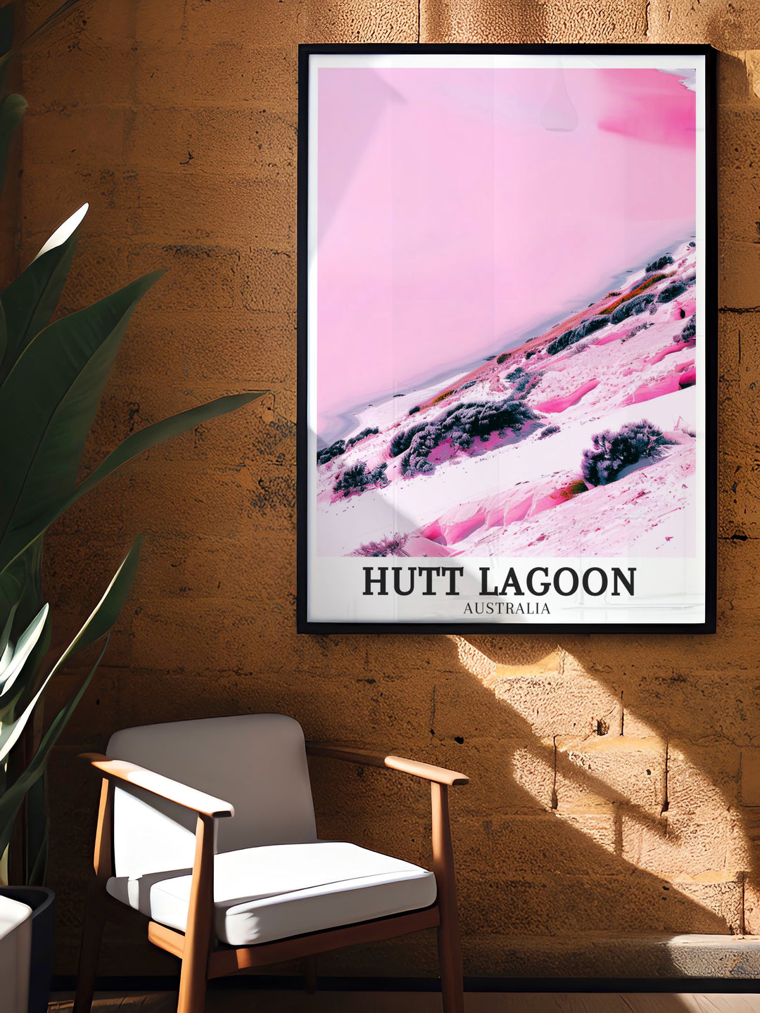 Elevate your home decor with the Hutt Lagoon Travel Poster featuring the vibrant hues of Western Australia Coral Coast This Australia Wall Art adds a pop of color to any room and celebrates the stunning landscapes of Hutt Lagoon a must have for nature lovers