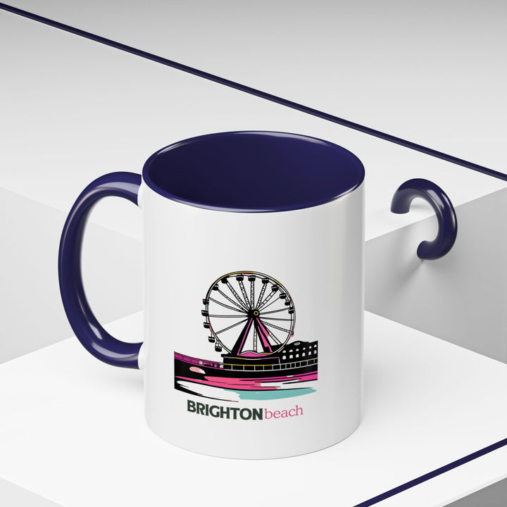 Celebrate the iconic Brighton Beach with this stylish ceramic mug. Dishwasher-safe and durable, it features detailed artwork inspired by the seaside, making it perfect for coffee or tea lovers.