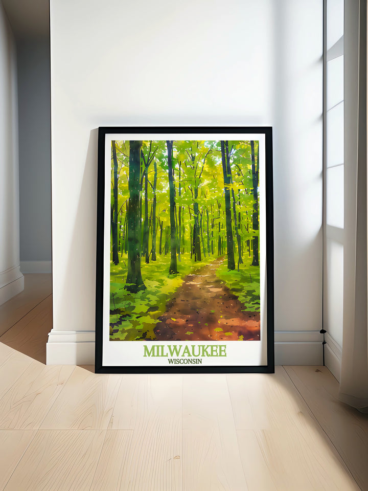 Kettle Moraine State Forest scenic view print featuring lush green landscapes and tranquil natural beauty perfect for modern home decor and stylish wall art