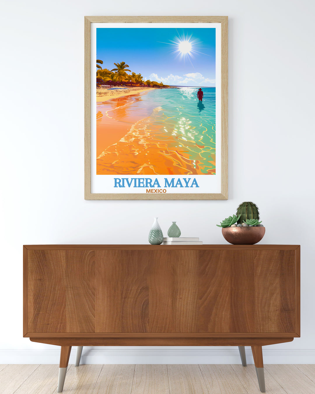 Akumal Beach modern prints capturing the vibrant essence of Riviera Maya Mexico perfect for home living decor. These prints are ideal for beach decor and make a unique Mexico gift adding a touch of tropical art and elegance to any living space with Akumal Beachs stunning scenery.