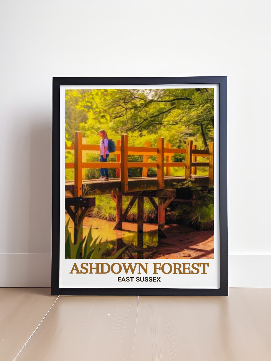 Pooh Bridge Framed Prints from Ashdown Forest provide a beautiful blend of natural scenery and modern design perfect for creating a focal point in your home this AONB Wall Art adds elegance and a touch of nature to any living room bedroom or office