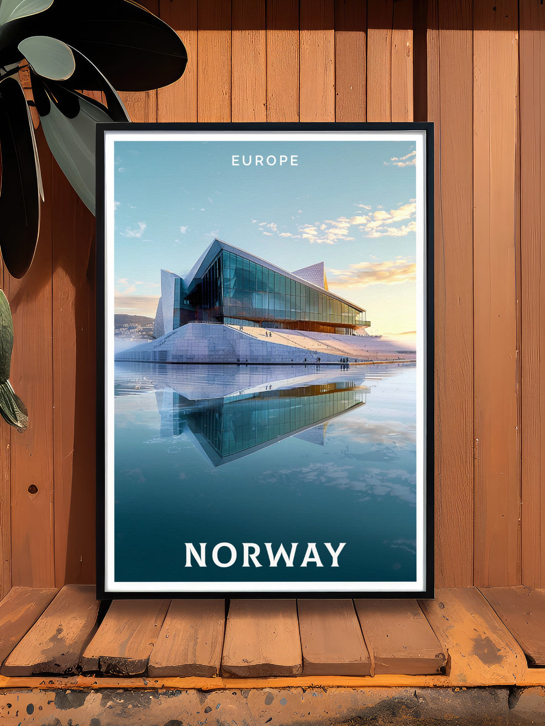 Stunning Flekkefjord print capturing Norwegian landscapes ideal for elegant home decor with Oslo Opera House Layout modern art for perfect wall decor