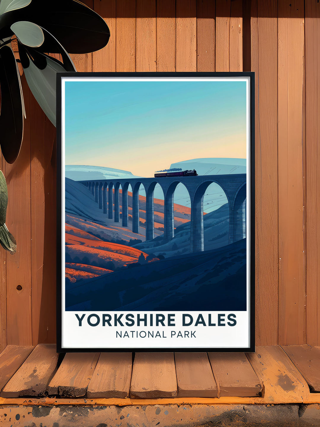This Ribblehead Viaduct travel poster brings the picturesque beauty of the Yorkshire Dales into your home perfect for wall art that captures the essence of this historic landmark.
