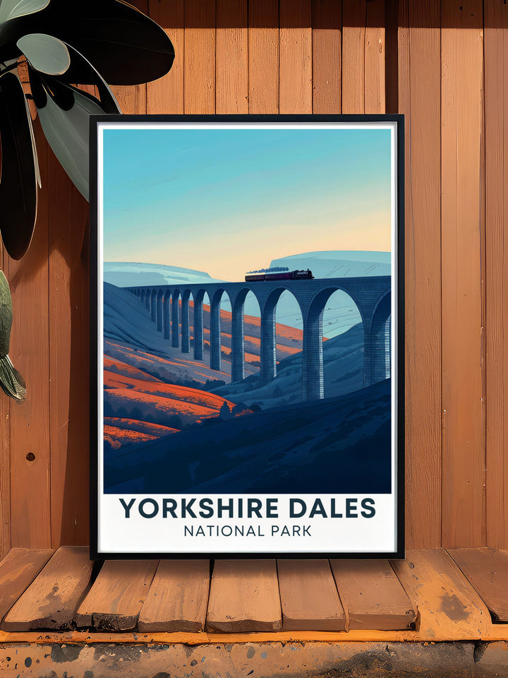Discover Ribblehead Viaduct Artwork celebrating the architectural splendor and natural beauty of England, a perfect addition to any home decor collection inspired by travel and architecture.
