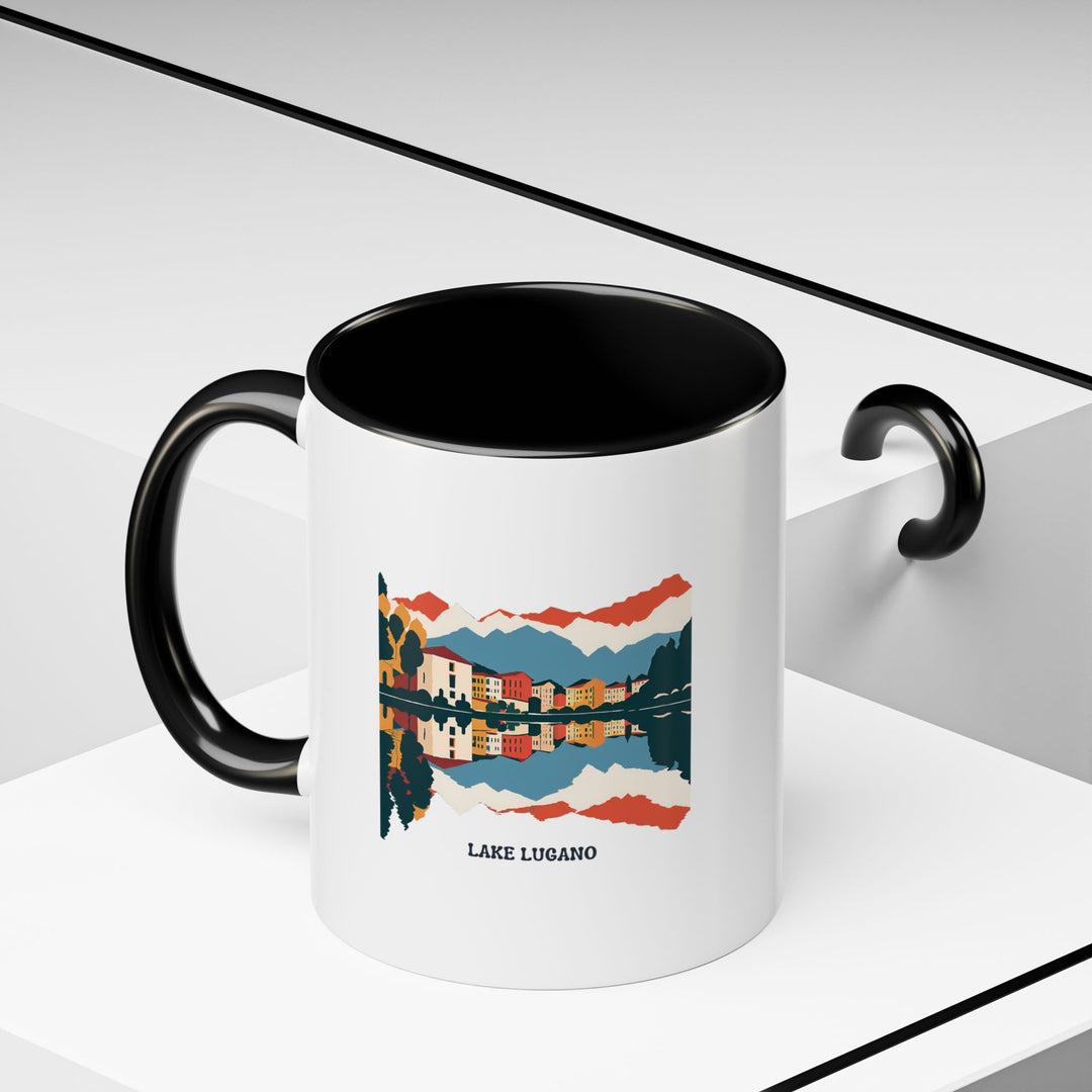 A gorgeous Lake Lugano mug that brings the lake’s tranquil beauty to your kitchen. Featuring vibrant artwork, this microwave-safe and dishwasher-safe mug is a great addition to any collection or a thoughtful gift for nature lovers.