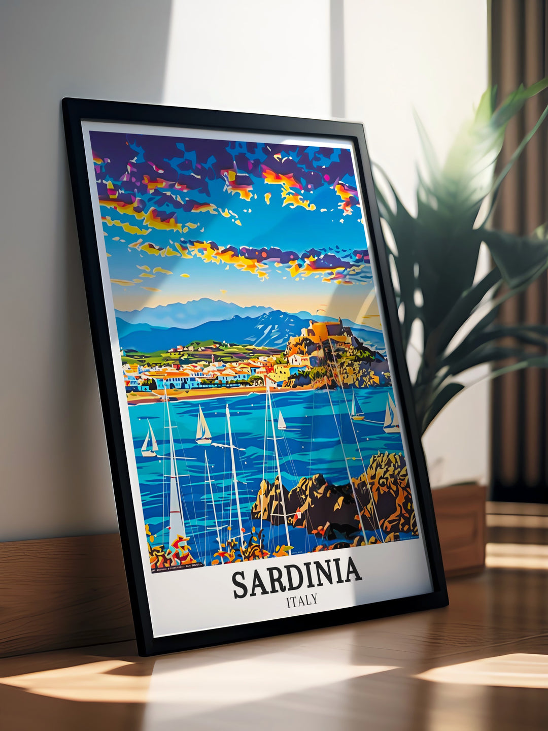 Cala Mariolu Beach Costa Smeralda modern prints bring the elegance of Sardinia decor into your home. Stunning Sardinia art reflecting the natural beauty of Sardinian beaches and the vibrant Mediterranean Island landscape for your home decor collection