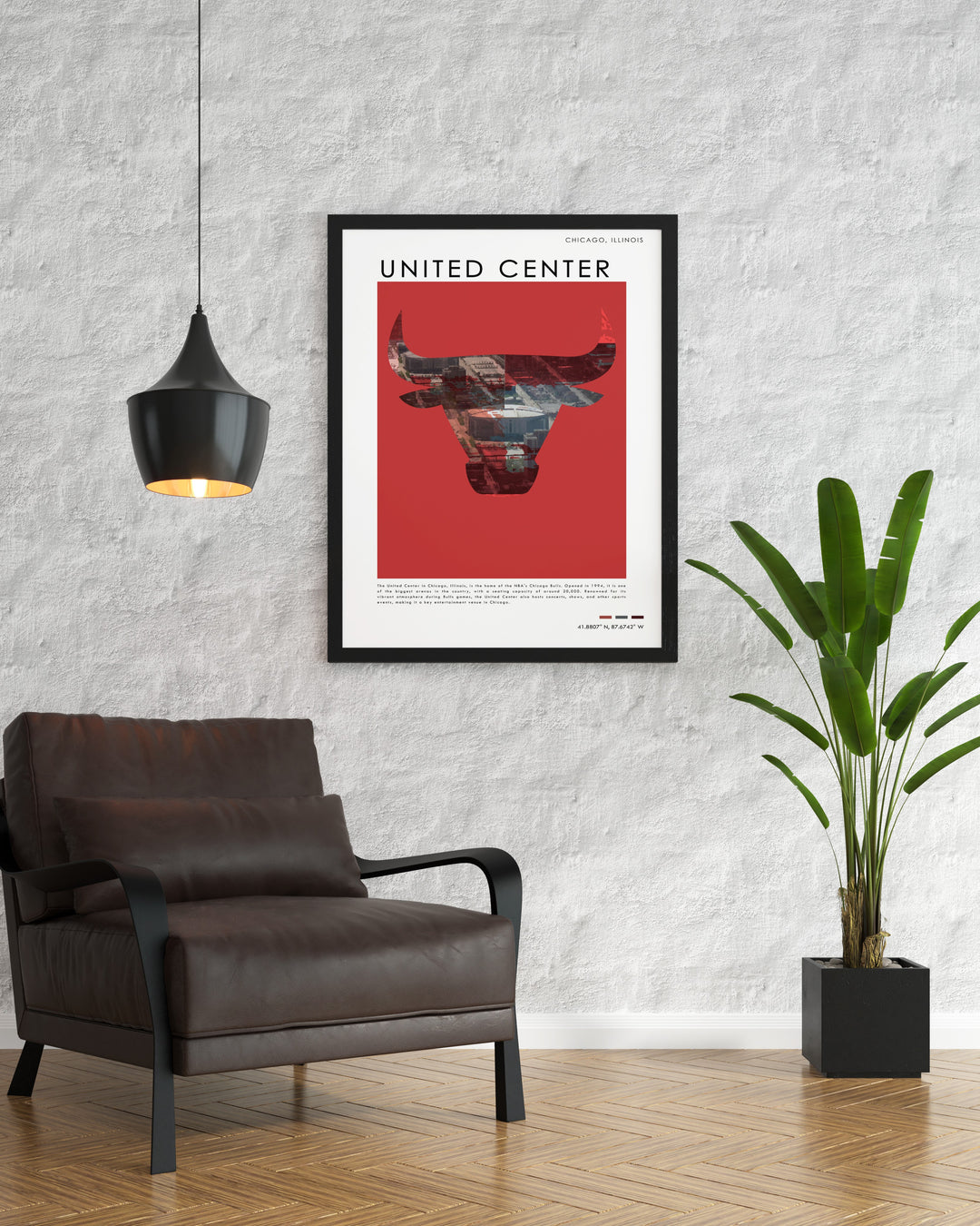 This stunning Blackhawks print showcases the iconic United Center and classic Blackhawks jersey making it a perfect addition to any sports enthusiasts home decor or office space