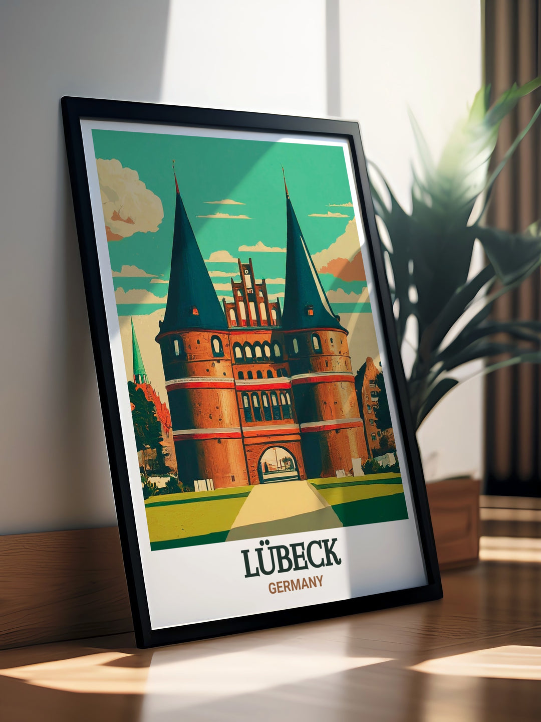 Holstentor Digital wall art from Lubeck brings the charm and history of Germany into your home this Germany travel art showcases the architectural beauty of the Holstentor offering a unique and sophisticated piece for your living room décor or office