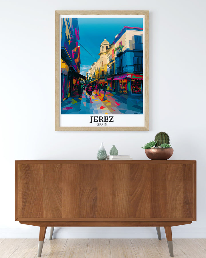 Andalusia canvas art capturing the scenic countryside surrounding Jerez. This artwork features the rolling hills and vineyards that define the landscape, making it a serene and peaceful addition to any room. Perfect for those who appreciate the natural beauty of Spains southern region.