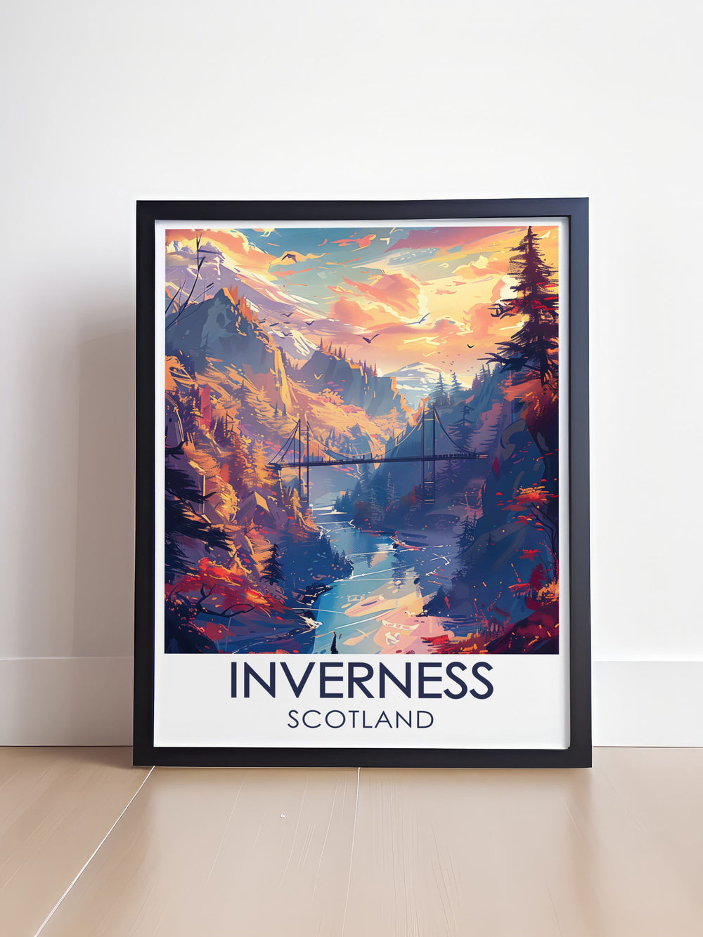 Detailed fine art print of the Great Glen Way, capturing the breathtaking landscapes, from serene lochs to rugged mountains, along Scotlands famous long distance trail.