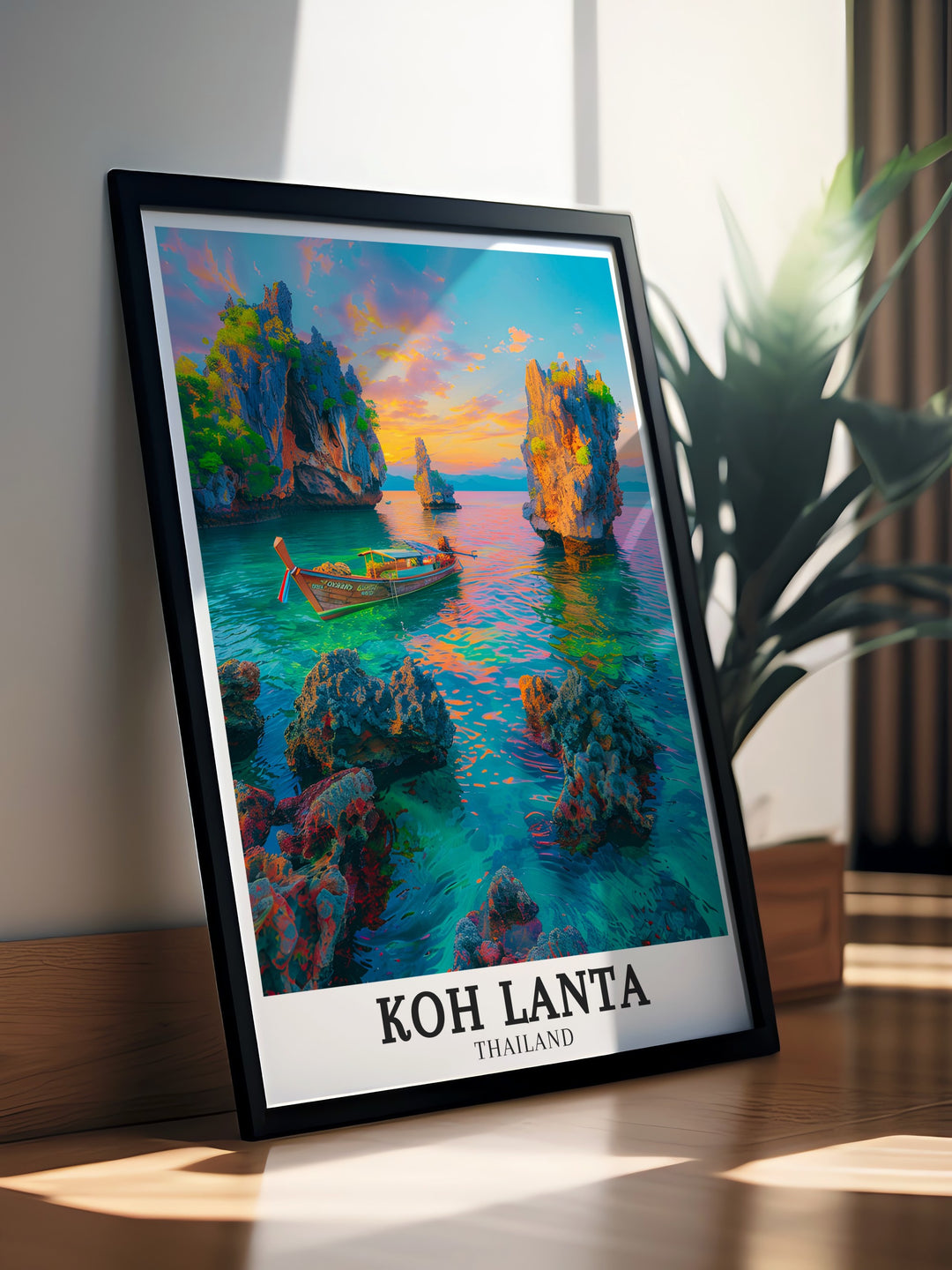 Ko Talabeng stunning prints featuring Mu Ko Lanta National Park bring Thailands tropical island beauty into your living room. These vibrant beach travel prints are perfect for creating a relaxing and inspiring atmosphere in any home or office setting.