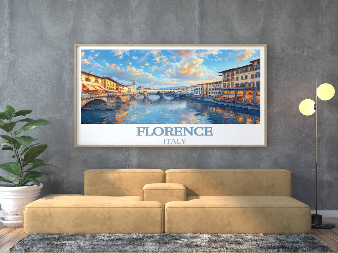 Holen Sie sich den Charme von Ponte Vecchio mit der eleganten Wandkunst aus Florenz, Italien, nach Hause 