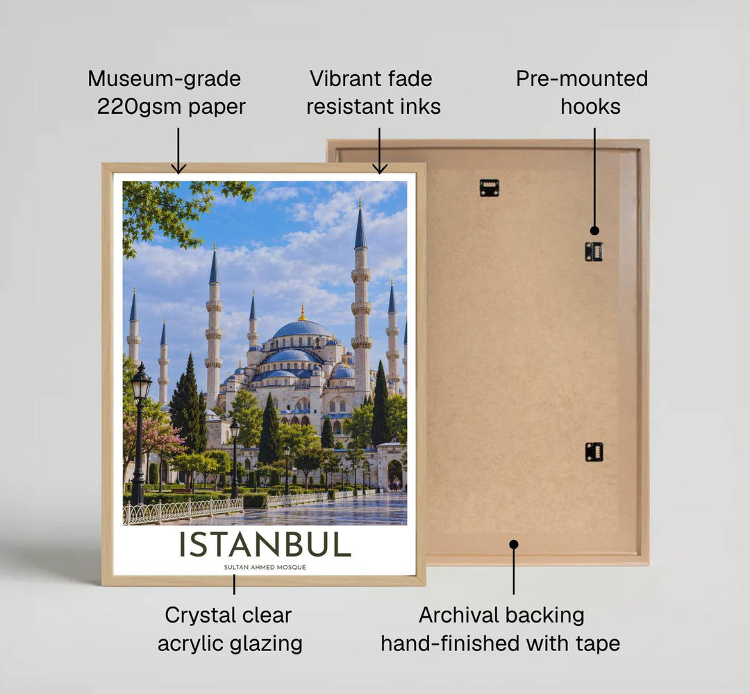 Sky blue and green park photography poster of Istanbul&