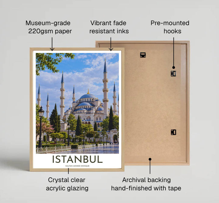 Sky blue and green park photography poster of Istanbul&