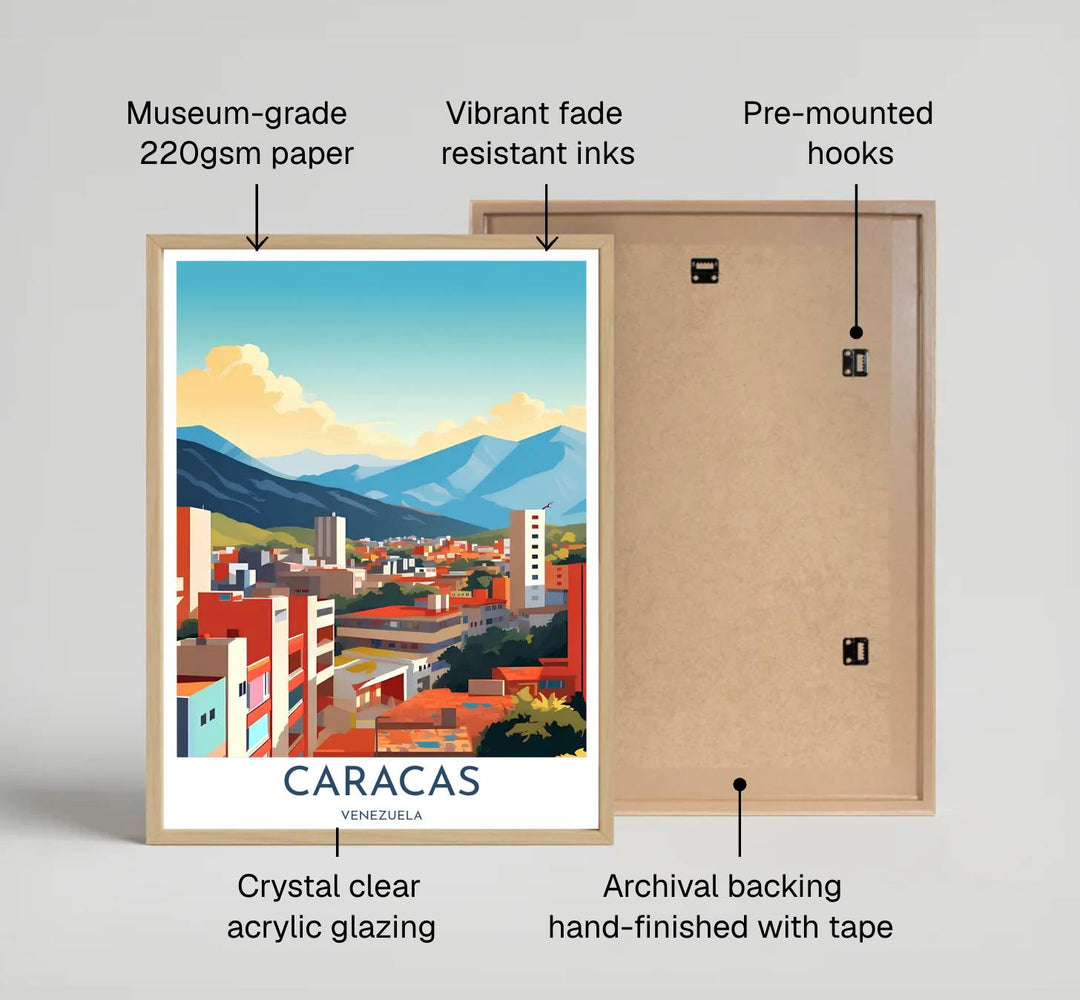 Contemporary travel poster capturing the clean mid-century modern aesthetic of El Ávila for Scandinavian interior spaces. A fine offering from MapYourDreams, choose between flexible product formats like borderless paper, custom wooden frames, or canvas wraps.