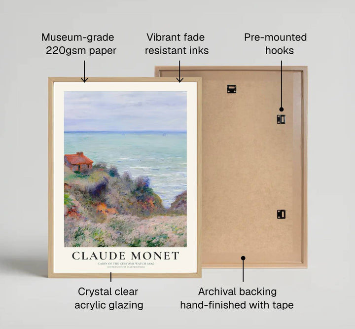 Showcasing a unique dialogue between classical seascape painting and artistic refinement from international museum collections, this captivating Cabin Of The Customs Watch 1882 poster transforms residential walls. Available through MapYourDreams, collectors can select from unframed paper prints, elegant wooden framed setups, or textured gallery canvas presentations.