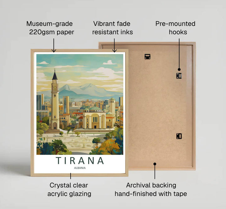 Looking across the colorful urban tapestry toward the majestic Orthodox Cathedral, this retro print brings peaceful capital travel energy indoors. Provided by MapYourDreams in flexible choices such as unframed paper prints, wood-framed styles, and wrapped canvas options.