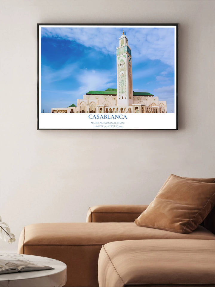 Azure blue and emerald green photo poster of Casablanca&