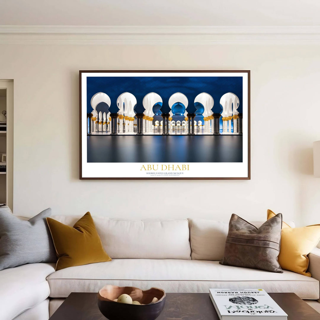 Night reflection poster depicting Abu Dhabi&