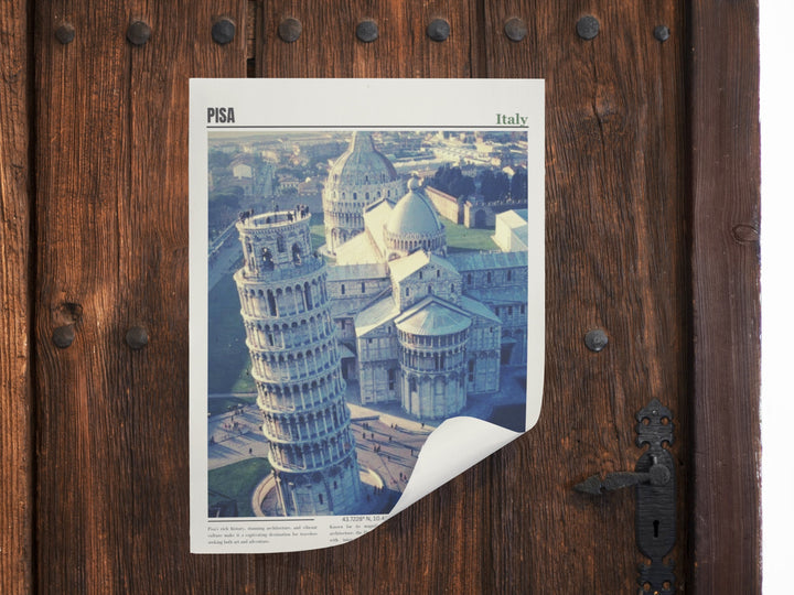 Elevate your decor with a Pisa travel print. Celebrate travel, culture, and Italy&#39;s beauty with this art print, perfect for Pisa-themed decor, infusing your space with the charm of this iconic Italian city