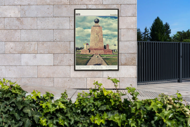 Elevate your decor with a Quito print. Celebrate travel, culture, and the charm of Quito, Ecuador, and the Monument to the Equator through this art print, ideal for your Quito-themed decor, infusing your space with the essence of this vibrant city