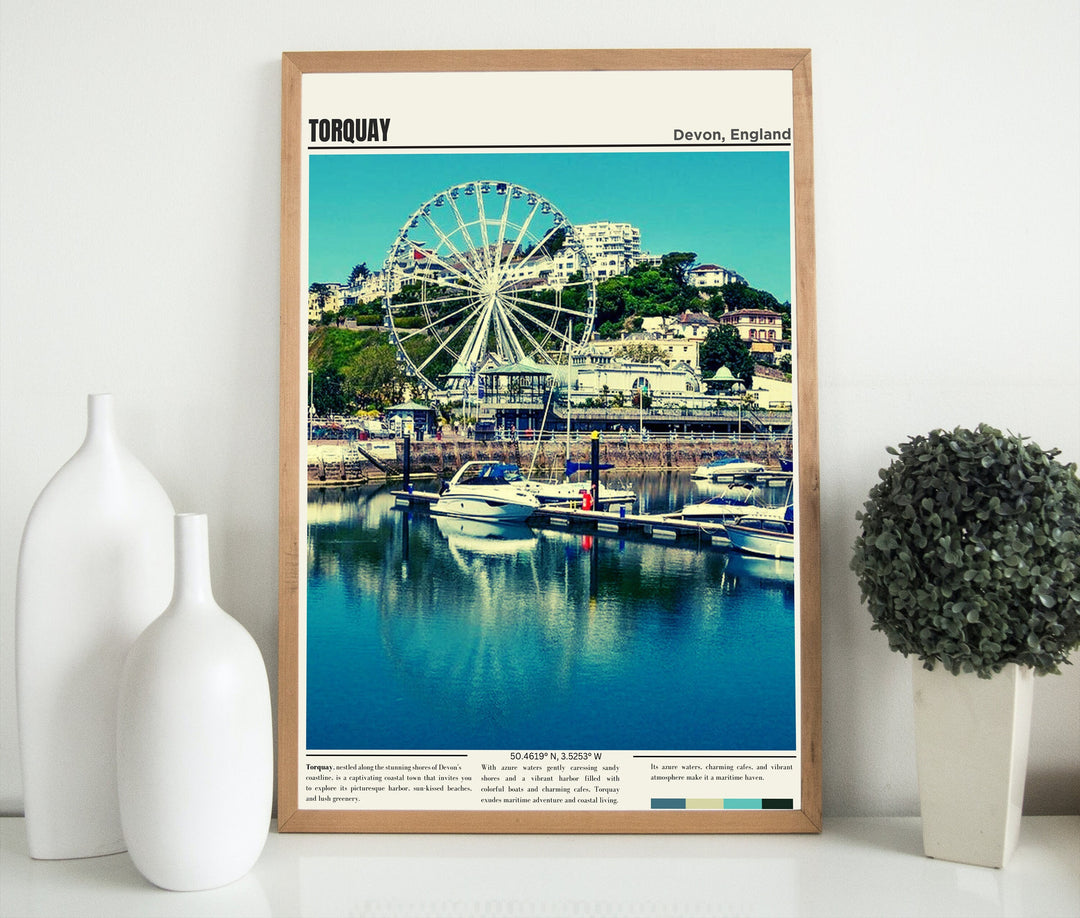 Capture the essence of Torquay on the English Riviera with this stunning image: The marina showcases Torquay&#39;s allure, ideal for art prints and posters.