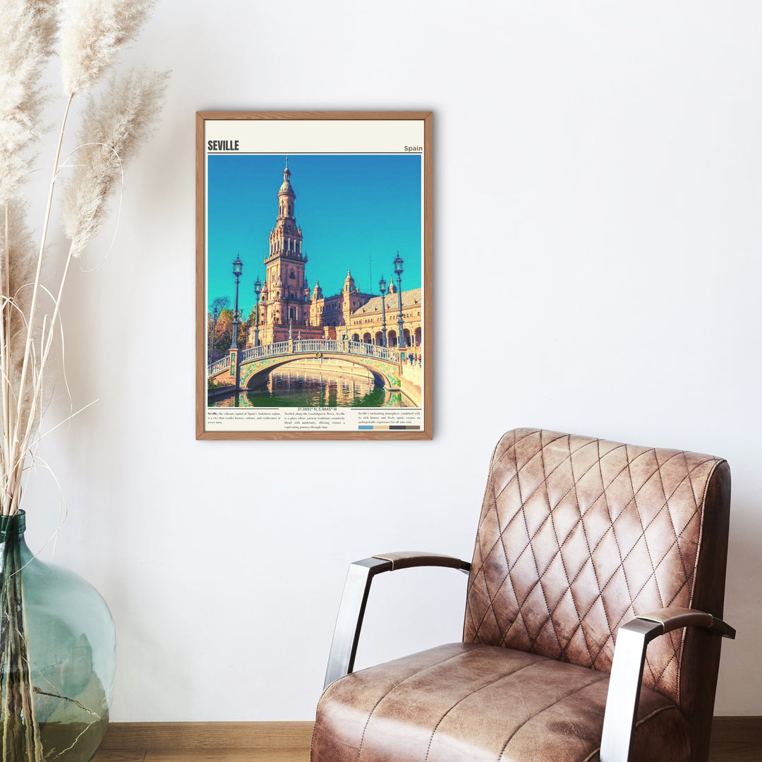Enhance your home décor with a stunning Seville Art Print – a perfect Spain poster and housewarming gift, capturing the essence of Seville, Spain&#39;s vibrant beauty