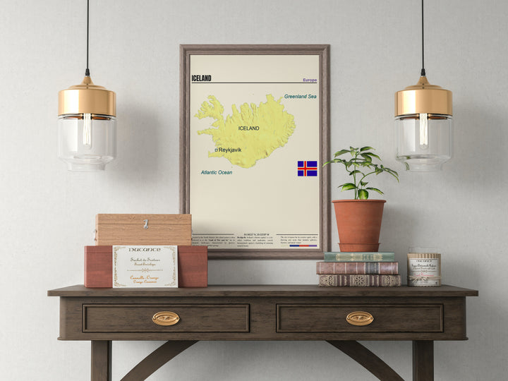 Elevate your space with an Iceland Map Print, featuring the captivating layout of Reykjavik. A unique Iceland Poster and Reykjavik Map for your décor.