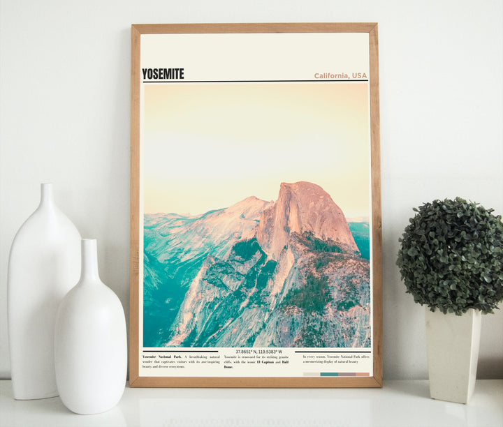 Captivate your space with this stunning Yosemite National Park Poster, a tribute to the natural wonders of Yosemite