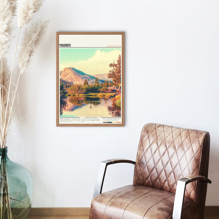 Elevate your decor with the serene charm of Mountain Wall Art, inspired by Yosemite&#39;s grandeur