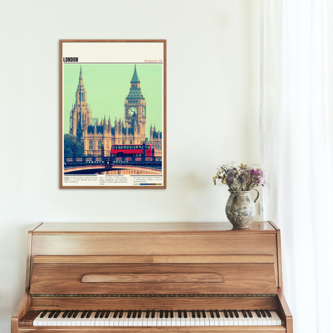 Discover the essence of London in this captivating London Print, a Housewarming Gift that radiates elegance