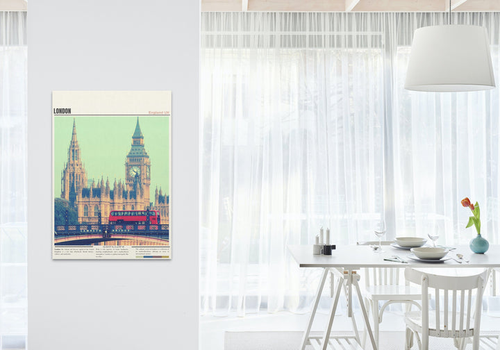 Transform your home into a London lover&#39;s paradise with this exquisite London Wall Art, a stunning England Art Print